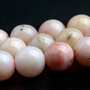 7-8MM Light Pink Opal Beads Grade A Genuine Natural Gemstone Round Loose Beads 15" / 7.5" Bulk Lot Options (123361)