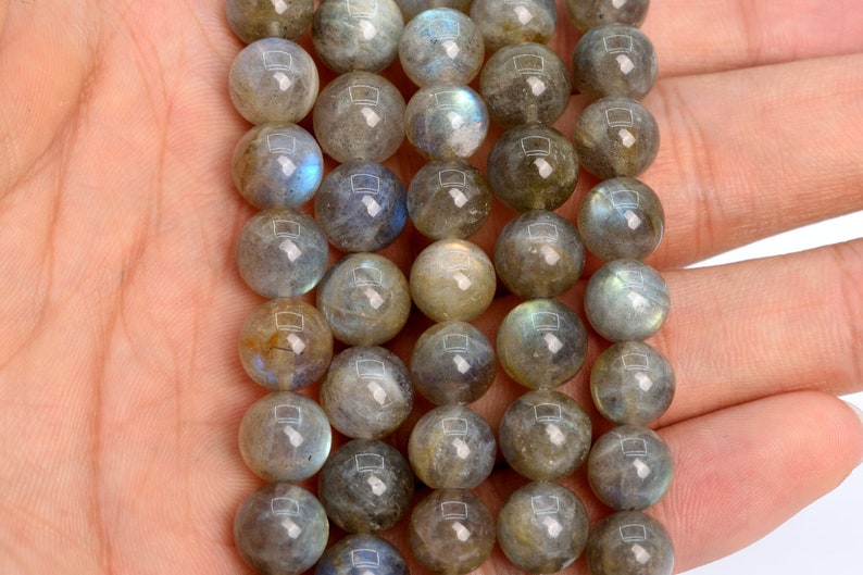 9MM Translucent Gray Labradorite Beads AA Genuine Natural Madagascar Gemstone Full Strand Round Loose Beads 15 106556-1990