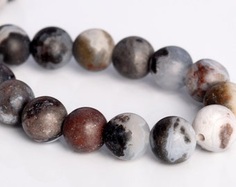 6MM Matte Black & White Agate Beads AAA Genuine Natural Gemstone Half Strand Round Loose Beads 7.5" BULK LOT 1,3,5,10,50 (104890h-1333)