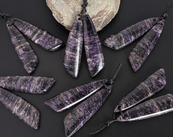 Black Purple Jasper Beveled Teardrop Earring Pair Grade AA Drilled Matched One of a Kind Natural Gemstone