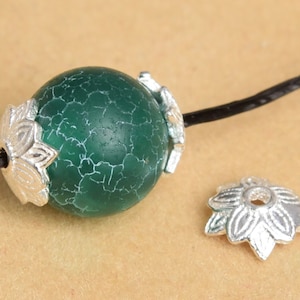 8MM Sterling Silver Flower Bead Cap 10 Pcs Solid Silver (64464-2139)
