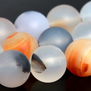 10MM Matte Dendrite Agate Beads Grade AAA Genuine Natural Gemstone Full Strand Round Loose Beads 15&quot; BULK LOT 1,3,5,10,50 (105242-1485)