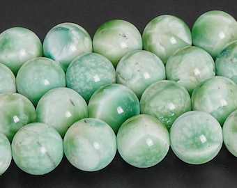 Genuine Natural Green Moonstone Gemstone Grade AAA 8mm 10mm 12mm Round Loose Beads for Jewelry Making