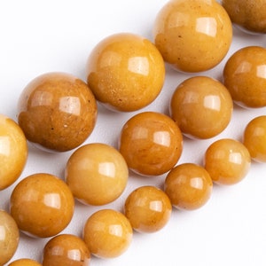Golden Jade Beads Genuine Natural Grade AAA Gemstone Yellow Brown Round Loose Beads 6MM 8MM 10MM Bulk Lot Options