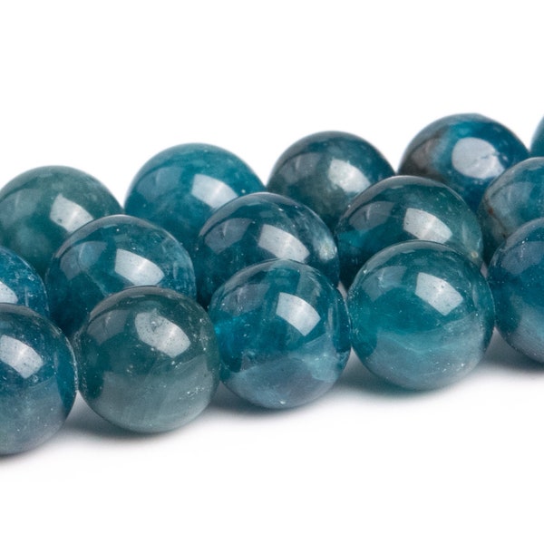 Deep Blue Apatite Beads Genuine Natural Grade AA Gemstone Round Loose Beads 6MM 7MM Bulk Lot Options