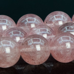 11MM Pink Strawberry Quartz Beads Grade AA Genuine Natural Gemstone Round Loose Beads 15&quot; / 7.5&quot; Bulk Lot Options (111457)
