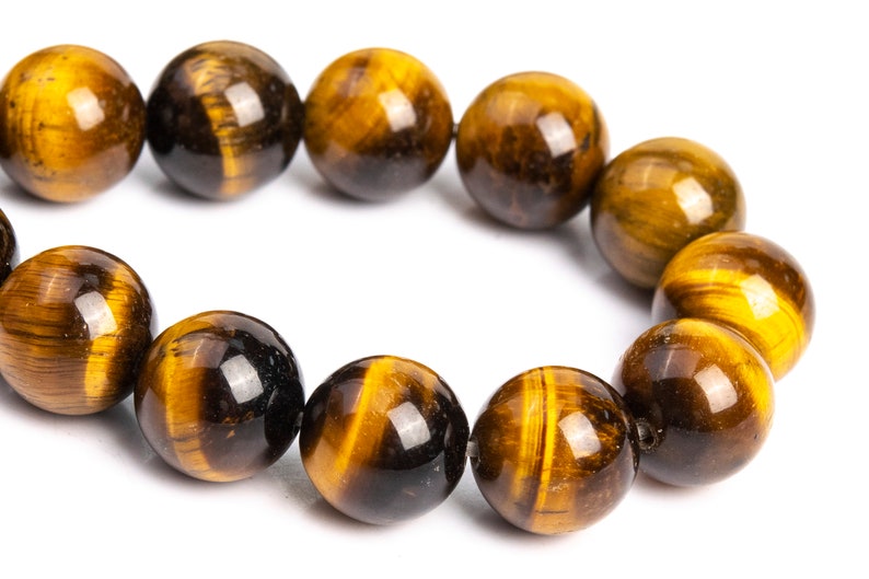 Yellow Tiger Eye Beads Grade AA Genuine Natural Gemstone Round Etsy