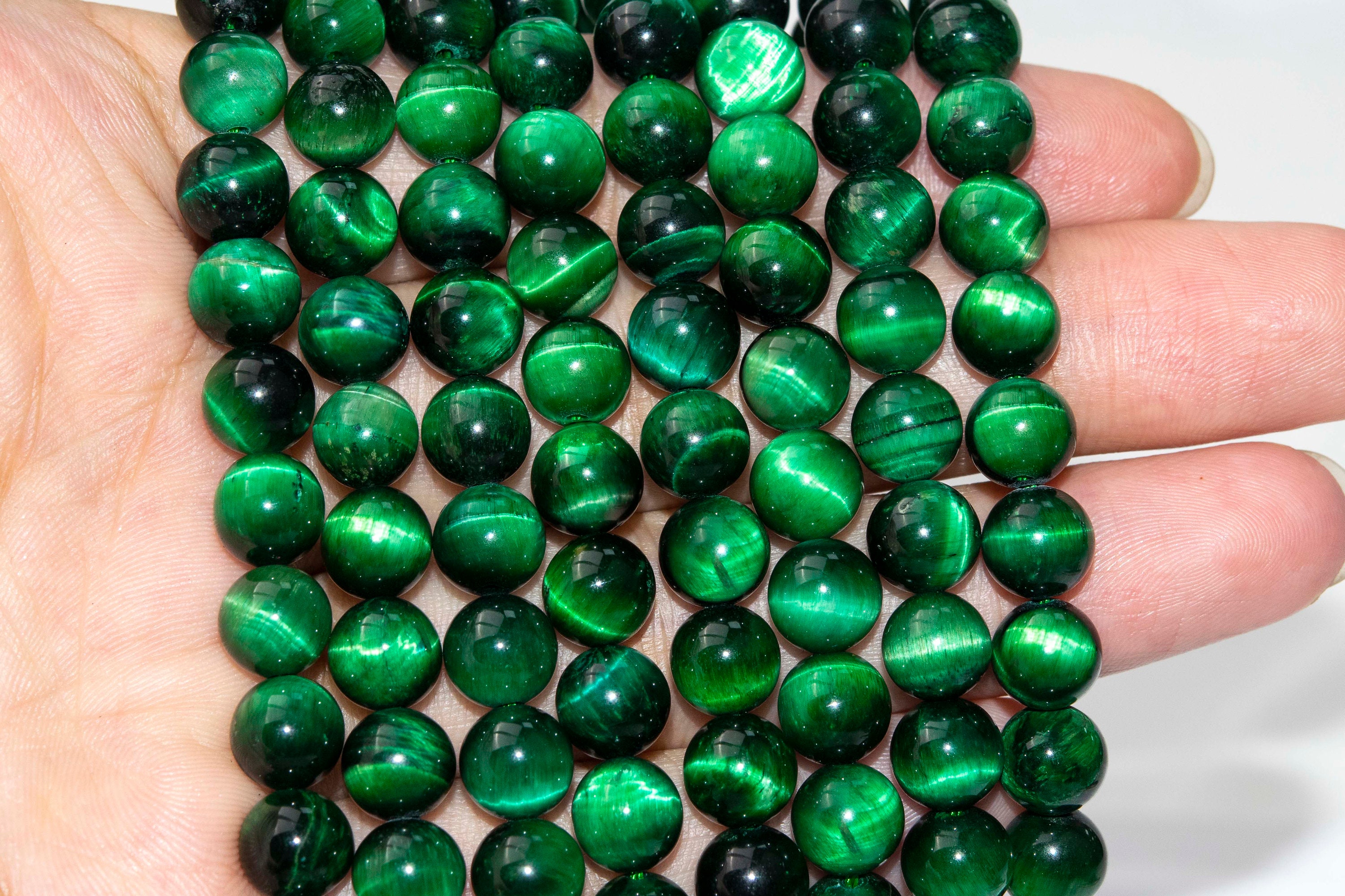 Antique Glass Nailhead Beads - Dark Green Iris 4mm Rounds - Treefrog Beads