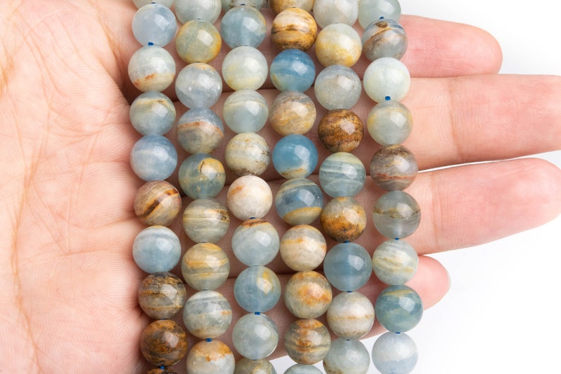 Blue Onyx Lemurian Aquatine Calcite Beads Genuine Natural Grade AA Gemstone Round Loose Beads 6MM 8MM 10MM 12MM Bulk Lot Options image 3