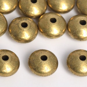 8MM Brass Spacer Beads Rondelle 10 Pcs Bulk Lot Options (64390-2489)