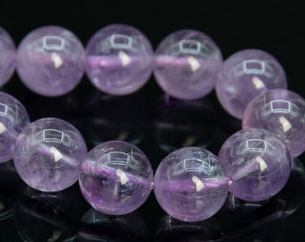 Perles d'améthyste lavande transparentes 11 mm du Brésil AAA véritables pierres précieuses naturelles demi-brin rond 7,5 pouces Options de lot en vrac (109426h-2962)
