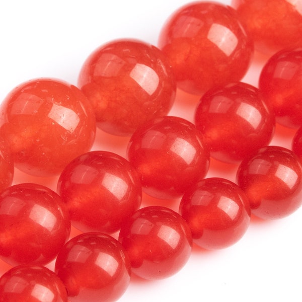 Chilli Red Malaysian Jade Beads Grade AAA Gemstone Round Loose Beads 8MM 10MM 12MM Bulk Lot Options