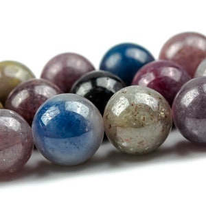 Multicolor Ruby Sapphire Beads Genuine Natural Grade A Gemstone Round Loose Beads 8MM 10MM Bulk Lot Options