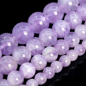 Lavender Amethyst Grade AA Genuine Natural Gemstone Round Loose Beads 4MM 6MM 8MM 10MM 12MM 14MM Bulk Lot Options image 1