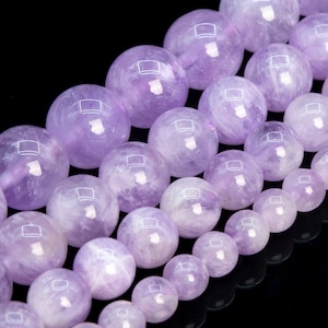 Lavender Amethyst Grade AA Genuine Natural Gemstone Round Loose Beads 4MM 6MM 8MM 10MM 12MM 14MM Bulk Lot Options