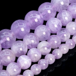 Lavender Amethyst Grade AA Genuine Natural Gemstone Round Loose Beads 4MM 6MM 8MM 10MM 12MM 14MM Bulk Lot Options image 1