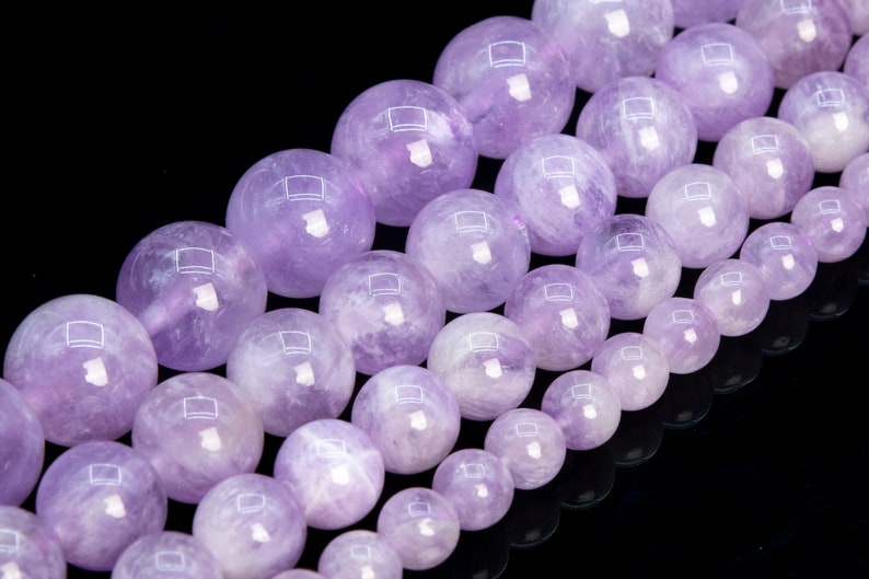 Lavender Amethyst Grade AA Genuine Natural Gemstone Round Loose Beads 4MM 6MM 8MM 10MM 12MM 14MM Bulk Lot Options image 1