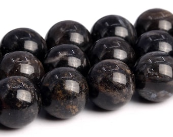 8 MM Schwarz versteinertes Holz Jaspis Perlen Klasse AAA Echter natürlicher Edelstein Runde lose Perlen 15 "/ 7,5""Bulk Lot Optionen (103033)"