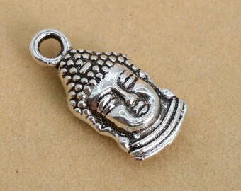 CHARMS BULK WHOLESALE BUDDHA LARGE TIBETAN SILVER 17mm x 20mm.