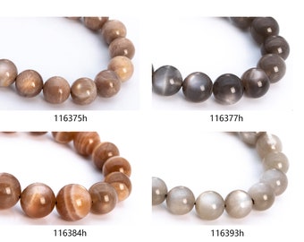 Moonstone Beads 7.5''/ 8" Bracelet Genuine Natural Round Gemstone Beads