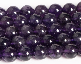 Deep Purple Amethyst Beads Genuine Natural Grade AAAAA Gemstone Round Loose Beads 4MM  6MM 8MM 10MM 12MM Bulk Lot Options