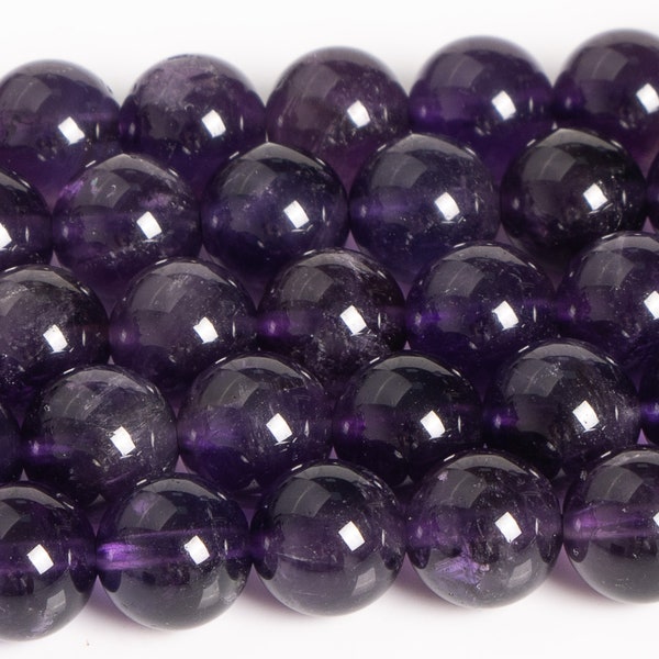Deep Purple Amethyst Beads Genuine Natural Grade AAAAA Gemstone Round Loose Beads 4MM  6MM 8MM 10MM 12MM Bulk Lot Options
