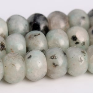 6x4MM Green Kiwi Jasper A Genuine Natural Gemstone Full Strand Rondelle Loose Beads 15&quot; BULK LOT 1,3,5,10,50 (104642-1263)