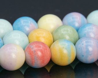 8MM Multicolor Stone Beads Grade AAA  Round Loose Beads 15" / 7.5" Bulk Lot Options (109939)