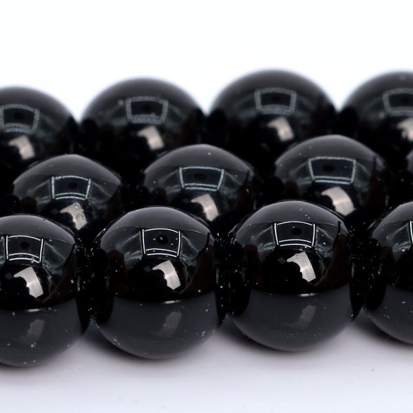 Carbon Black Jade Beads Round Gemstone Loose Beads 4MM 6MM 8MM Bulk Lot Options