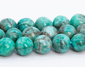 6-7MM Peacock Green Magnesite Turquoise Beads Grade AAA Round Loose Beads 15"/ 7.5" Bulk Lot Options (108945)