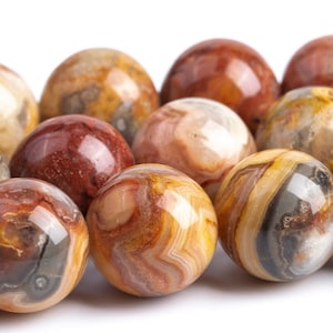 10-11MM Red Crazy Lace Agate Beads Grade AAA Genuine Natural Gemstone Full Strand Round Loose Beads 15" BULK LOT 1,3,5,10,50 (104762-1290)