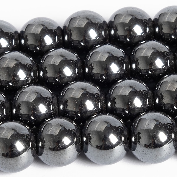 Schwarze Hämatitperlen, Güteklasse AAA, Edelstein, runde lose Perlen, 2 mm, 4 mm, 6 mm, 8 mm, 10 mm, Bulk-Lot-Optionen