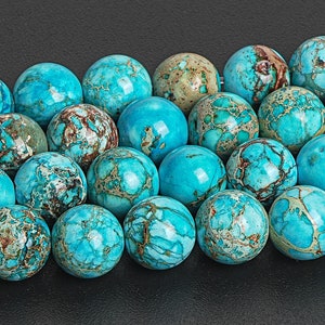 Mint Blue Green Sea Sediment Imperial Jasper Beads Grade AAA Gemstone Round Loose Beads 4MM 6MM 8MM 10MM Bulk Lot Options