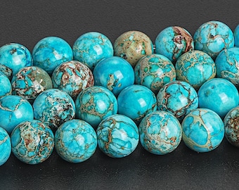 Mint Blue Green Sea Sediment Imperial Jasper Beads Grade AAA Gemstone Round Loose Beads 4MM 6MM 8MM 10MM Bulk Lot Options