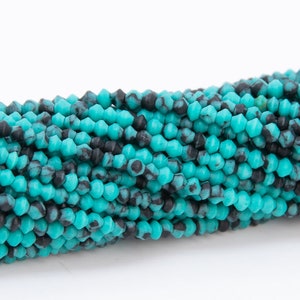 2x2MM Blue Green Turquoise Beads Full Strand Rondelle Loose Beads 15" Bulk Lot Options (109903-3103)