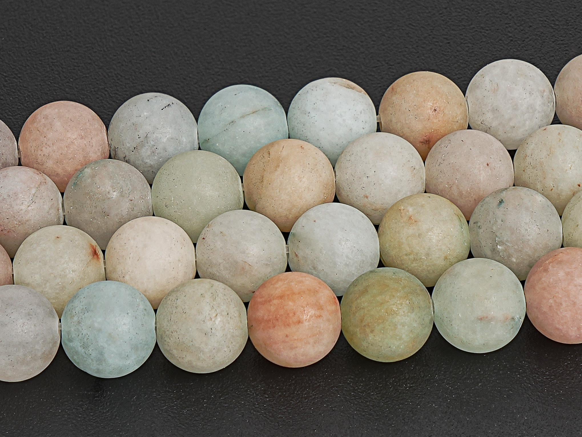 Lot De 19 Perles D'agate Mousse Naturelle - Diamètre 8 Mm, Neuf, Pour Création De Bijoux