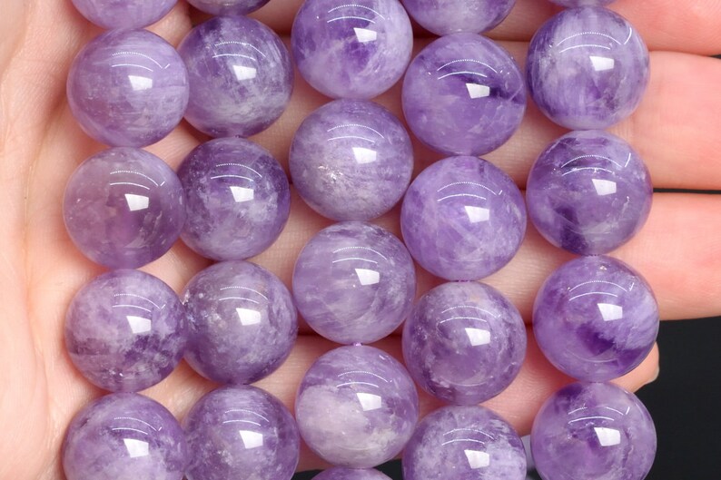 109480h-2981 12MM Deep Lavender Amethyst Beads Grade AA Genuine Natural Gemstone Half Strand Round Loose Beads 7.5 Bulk Lot Options