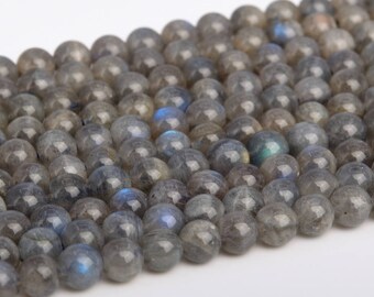 Perles de labradorite gris clair, 5 mm, qualité A, véritables rangs de pierres précieuses naturelles rondes, perles en vrac, 15,5 po., LOT 1, 3, 5, 10 et 50 (103737-1018)