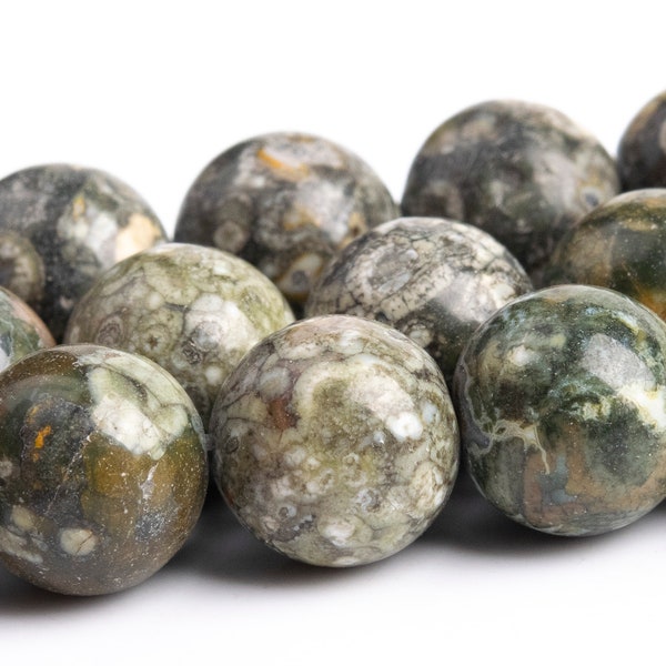 Rainforest Rhyolite Beads Africa Grade AAA Genuine Natural Gemstone Round Loose Beads 8MM 10MM 12MM Bulk Lot Options