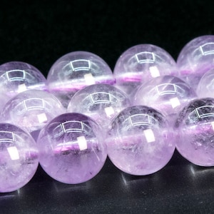 7-8MM Transparent Light Lavender Amethyst Beads Grade AA Genuine Natural Gemstone Round Loose Beads 15&quot; / 7.5&quot;Bulk Lot Options (115192)