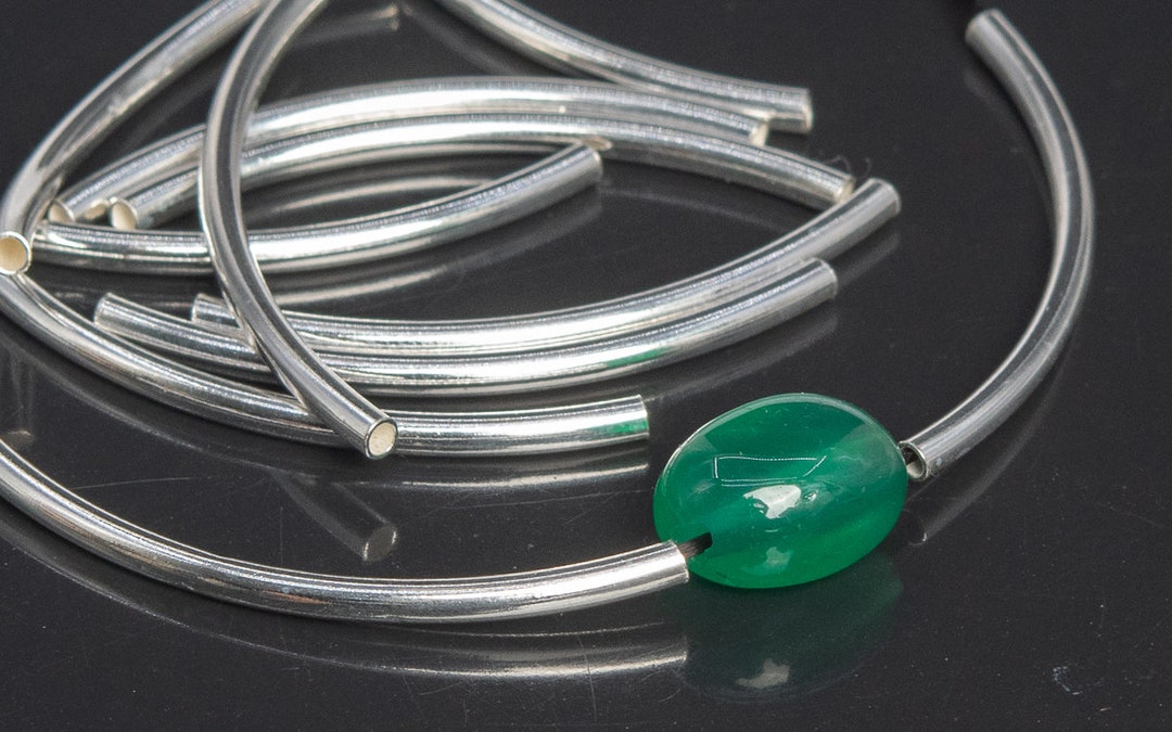 35x2mm Sterling Silver Curved Tube 4 Pcs Solid Silver (64804-2174) - Etsy