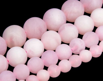 Matte Rose Quartz Beads Grade AA Genuine Natural Gemstone Round Loose Beads 4MM 6MM 8MM Bulk Lot Options