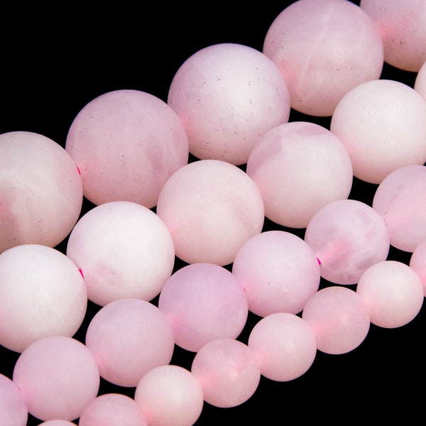 Matte Rose Quartz Beads Grade AA Genuine Natural Gemstone Round Loose Beads 4MM 6MM 8MM Bulk Lot Options