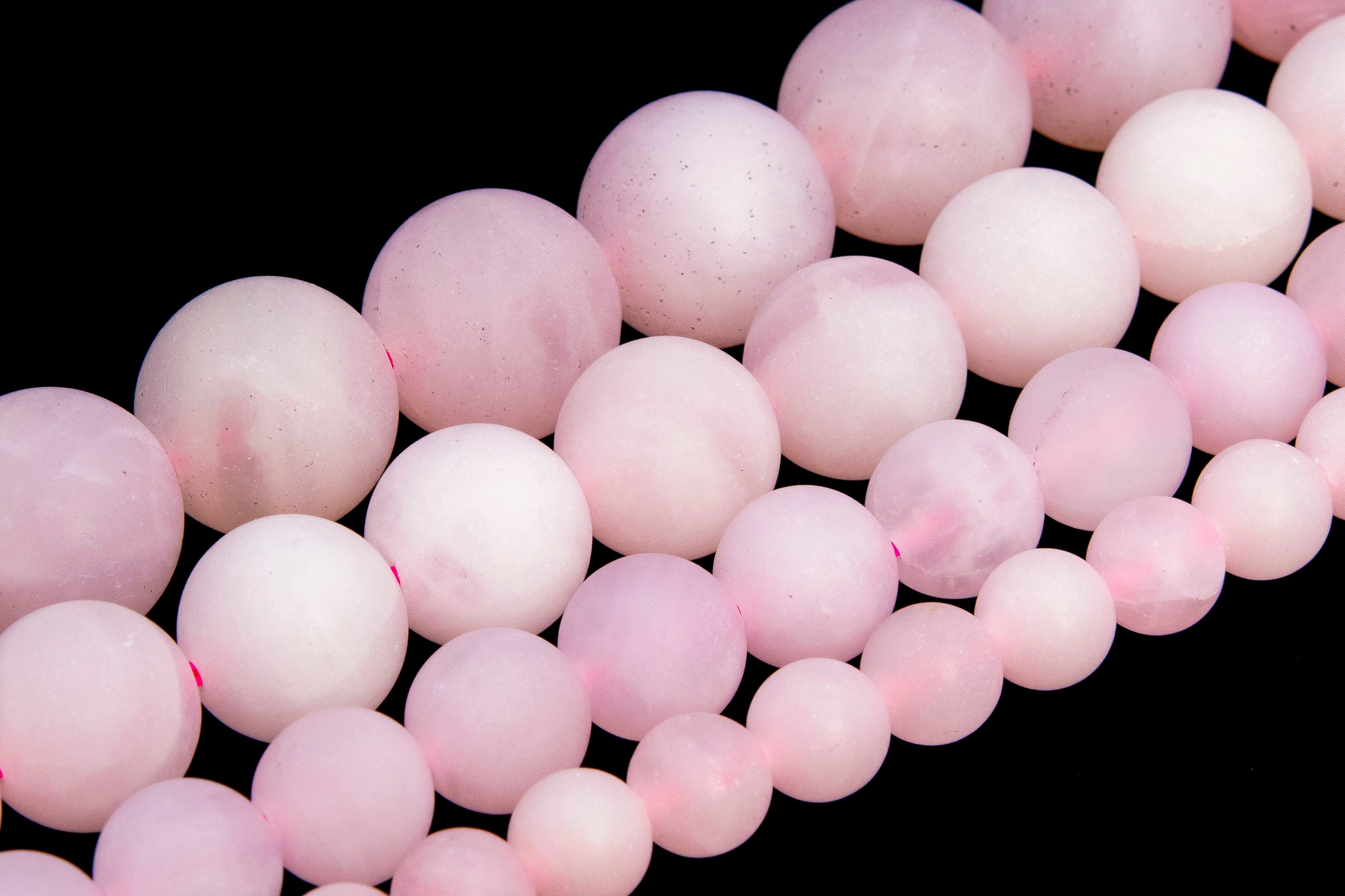 Matte Rose Quartz Beads Grade AA Genuine Natural Gemstone Round Loose Beads 4MM 6MM 8MM Bulk Lot Options
