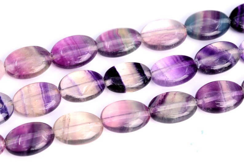 14x10MM Rainbow Fluorite Beads Flat Oval Grade AA Genuine Natural Gemstone Loose Beads 15.5 BULK LOT 1,3,5,10 and 50 102804-473
