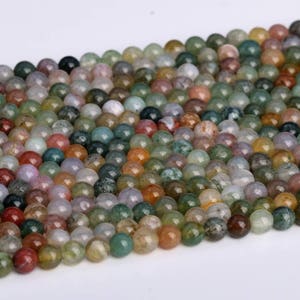 3MM Indian Agate Beads Grade AAA Genuine Natural Gemstone Full Strand Round Loose Beads 15&quot; BULK LOT 1,3,5,10 and 50 (104115-1180)