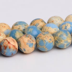 4MM Icy Blue Sea Sediment Imperial Jasper Beads Grade AAA Gemstone Round Loose Beads 15" Bulk Lot Options (102756-601)