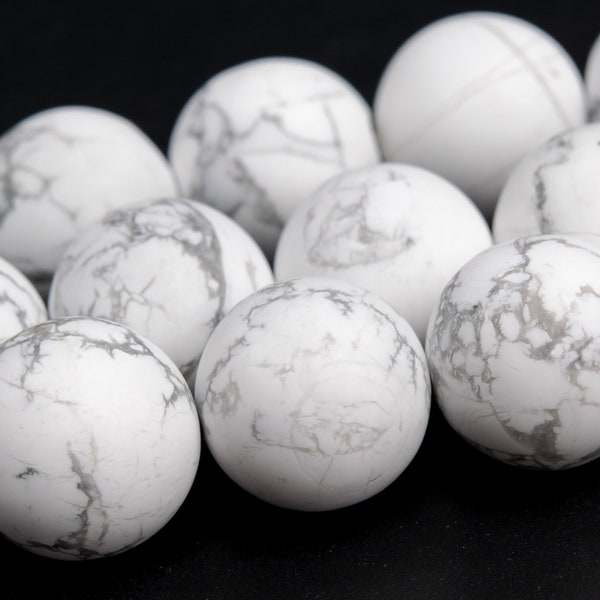 Matte Howlite Beads Grade AAA Genuine Natural Gemstone Round Loose Beads 4MM 6MM 8MM 10MM 16MM Bulk Lot Options