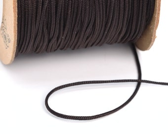 High Quality 0.8MM Dark Brown Knotting Macrame Cord Braided Thread No Elasticity 1 Spool 80 Meters Bulk Lot Options (64061-S2455)