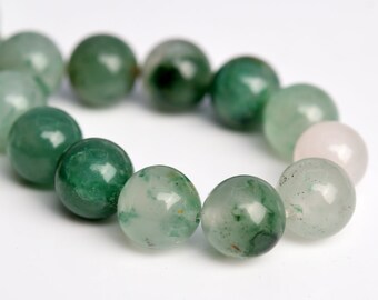 Cuentas de calcedonia verde de 8MM Grado AAA Piedra preciosa natural genuina Media hebra Cuentas sueltas redondas 7.5" Opciones de lote a granel (104513h-1229)